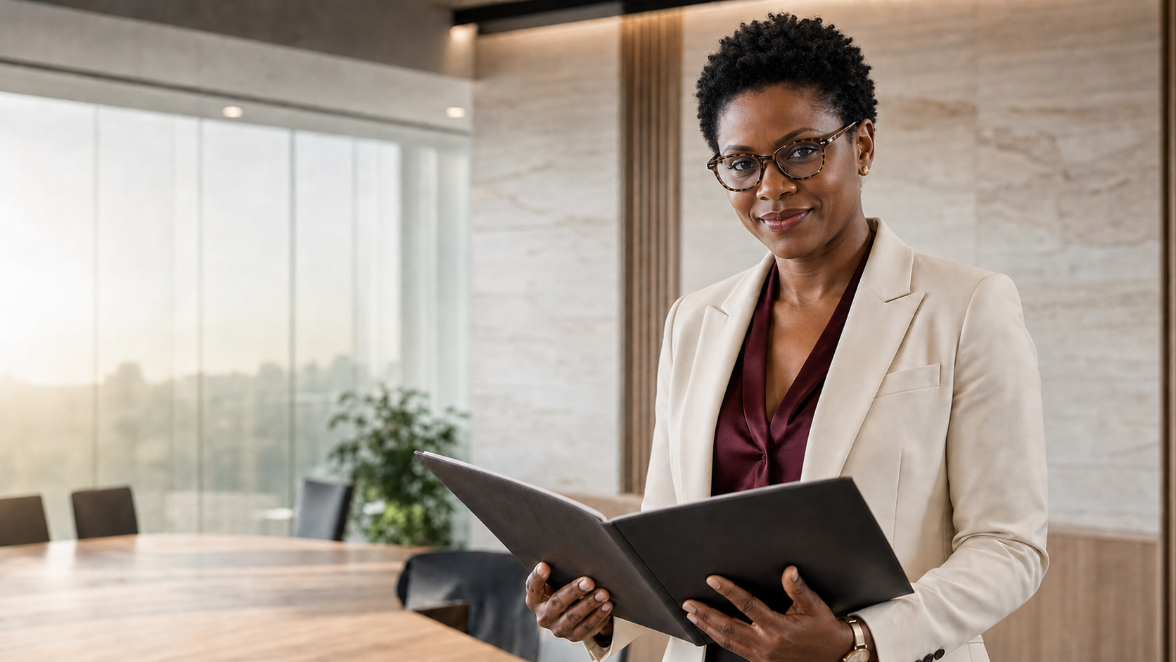 A Senior Fellow of The Business Institute in an executive boardroom